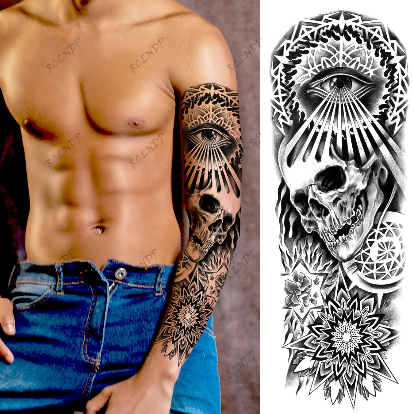 Top Trends: Waterproof Temporary Tattoo Sticker Totem Geometric Full Arm Large Size Sleeve Tatoo Fake Tatto Flash Tattoos For Men Women Shoppable Styles - Image 5