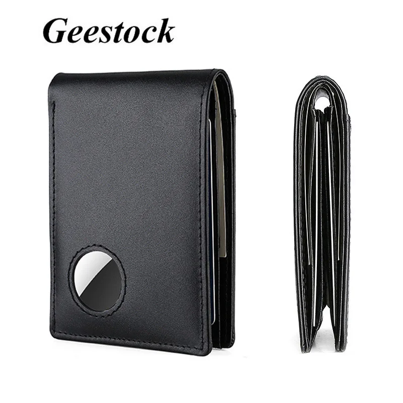 Top Trends: Geestock Airtag Wallet Minimalist Slim Wallet Purse Smart Wallets With Airtag Holder Rfid Blocking Wallet For Men Cartera Hombre Shoppable Styles