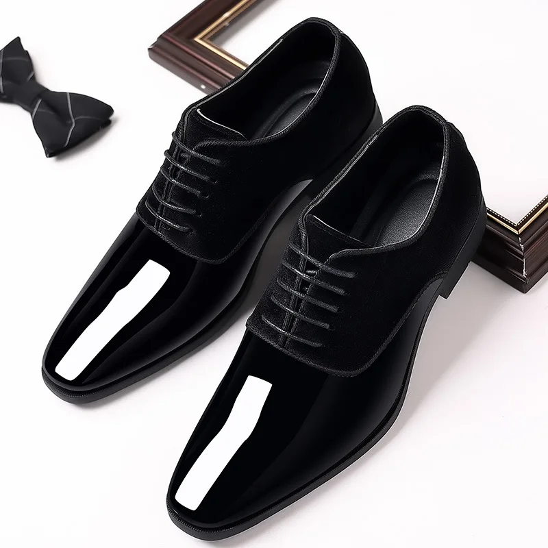 Top Trends: New Oxford Shoes Men&#039;s Pointed Toe Dress Shoes Luxury Lacquer Wedding Shoes Classic Derby Shoes 2023 Leather Shoes Size 38-48 Shoppable Styles