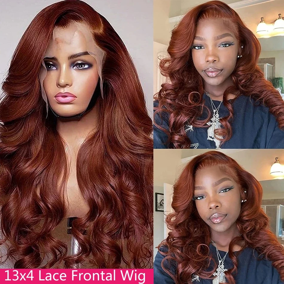 Top Trends: Reddish Brown Hd Lace Wig 13x6 Human Hair Brazilian Pre Plucked 13x4 Lace Front Wigs Dark Red Brown Body Wave 4x4 Closure Wig Shoppable Styles - Image 4