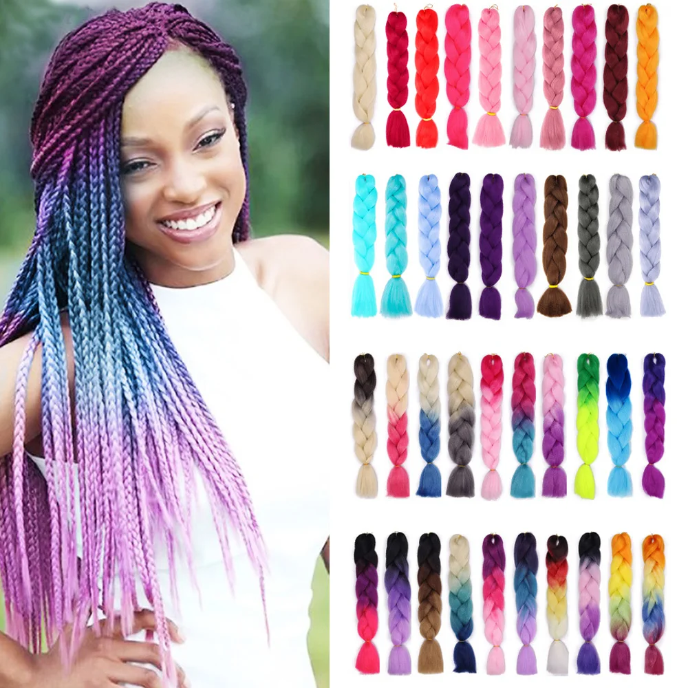 Top Trends: ONYX Hairs Synthetic Jumbo Braids Hair Extensions Braiding Hair Style 100g / Pcs Long 24 Inch Pure / Ombre Color For Women Shoppable Styles