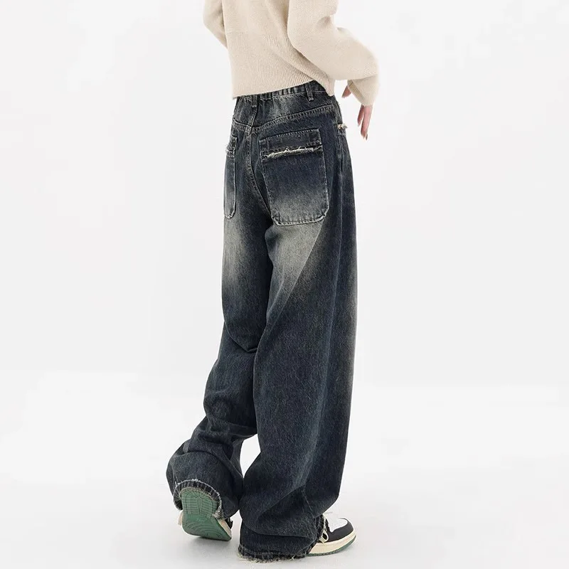 Top Trends: Harajuku Streetwear Retro Fashion Summer Women High Waist Jeans Loose Wide Leg Straight Loose Denim Trousers Y2K Baggy Pant Shoppable Styles