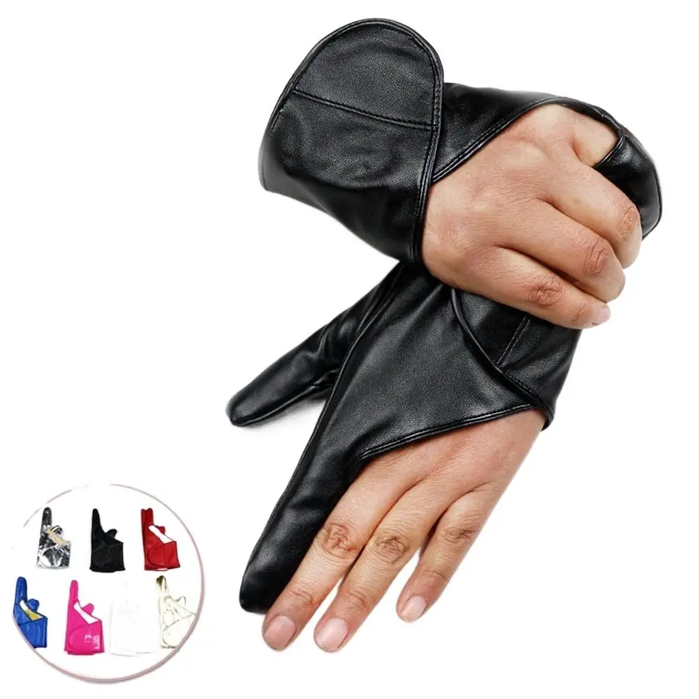 Top Trends: PU Leather Gloves Harajuku Hip Hop Punk Performance Gloves Two Fingers Mittens Street Dance Shoppable Styles