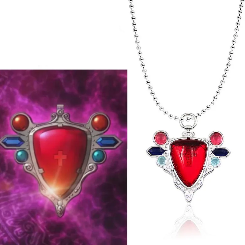 Top Trends: Anime JoJo&#039;s Bizarre Adventure Alloy Pendant Cosplay Joseph Joestar Necklace Red Stone Of Aja Jewelry Accessory Prop Xmas Gift Shoppable Styles