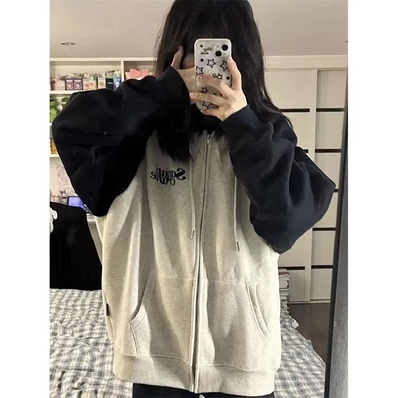 Top Trends: Deeptown Vintage Hoodies Women Casual Korean Preppy Style Oversized Basic Zip Up Sweatshirts Autumn Chic Female Harajuku Fashion Shoppable Styles