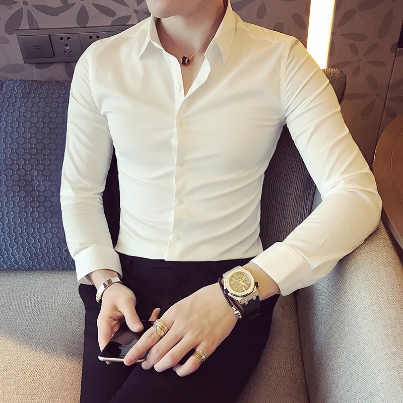 Top Trends: 2023 British Style Men's Business Leisure Long Sleeve Shirts / Male Slim Fit High Quality Dress Shirts Plus Size S-3XL Shoppable Styles - Image 3