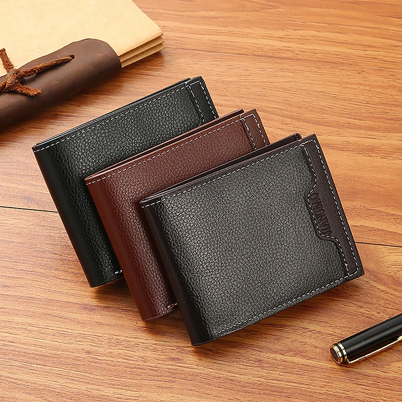 Top Trends: Vintage Minimalist Foldable Wallet For Men PU Leather Purse Credit Card Holder Money Change Pouch Man Birthday Gift Shoppable Styles