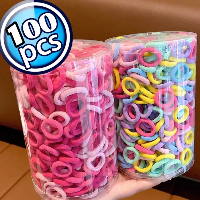 Top Trends: 50 / 100PCS Women Girls Colorful Nylon Elastic Hair Bands Ponytail Hold Small Hair Tie Rubber Bands Scrunchie Hair Accessories Shoppable Styles