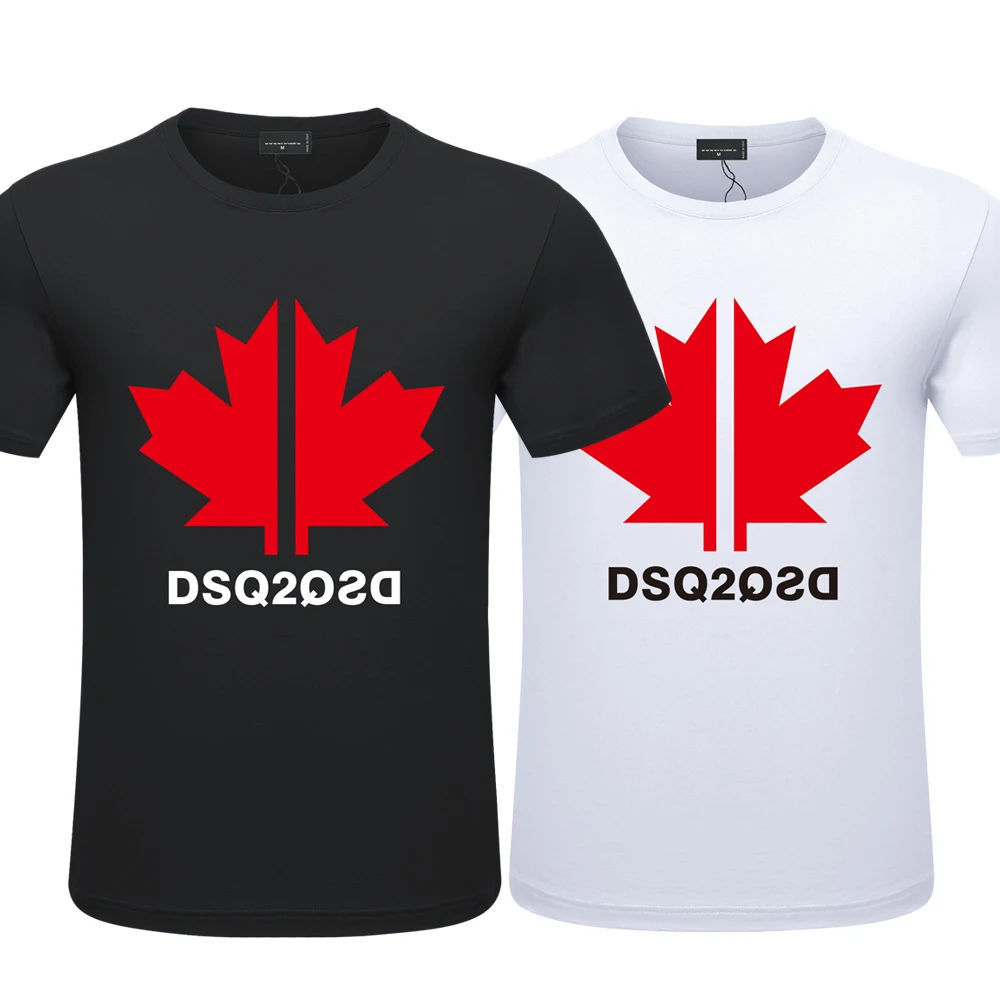 Top Trends: Dsq2 Brand Cotton Maple Leaf Pattern Style Men&#039;s And Women&#039;s DSQ2 Letter Casual O-Neck T-shirt Short Sleeve Tees T-shirt For Men Shoppable Styles