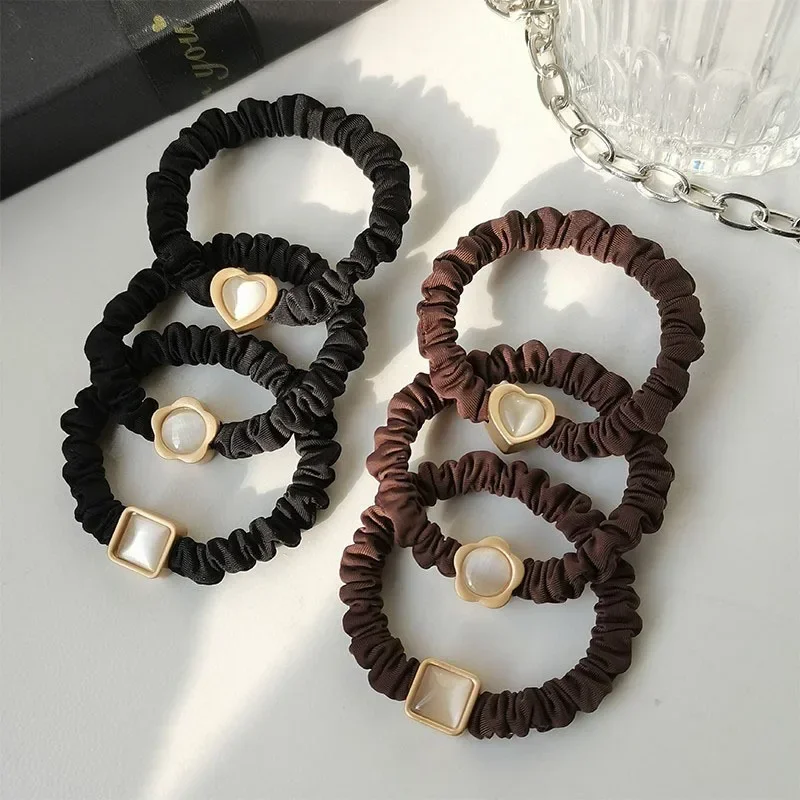 Top Trends: 2pc New Korean Heart Rubberband Women Girls Child Elastic Hair Bands Hair Ties Rings Rope For Hair Accessories Gum Scrunchy Shoppable Styles