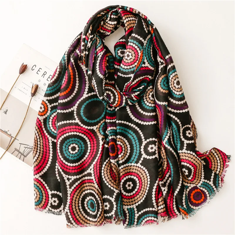 Top Trends: Fashion Aztec Ethnic Geometric Fringe Viscose Shawl Scarf Lady High Quality Wrap Pashmina Stole Bufandas Muslim Hijab 180*90Cm Shoppable Styles