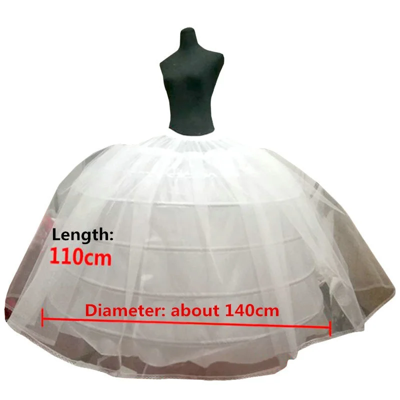 Top Trends: High Quality 6 Hoops Petticoats Underskirt For Big Ball Gown Wedding Dresses Bridal Gowns Wedding Accessory Crinoline Jupon Shoppable Styles