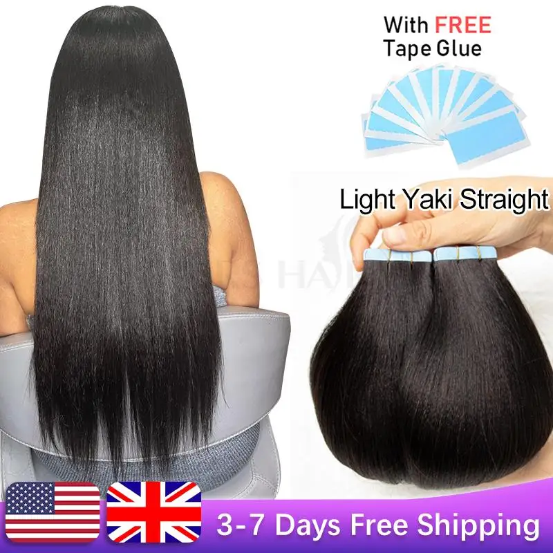 Top Trends: MRS HAIR Light Yaki Tape In Hair Extensions Silk Pressed Yaki Straight Tape In Extensions Remy Human Hair 12-26 Inch 20 Pcs / Pack Shoppable Styles