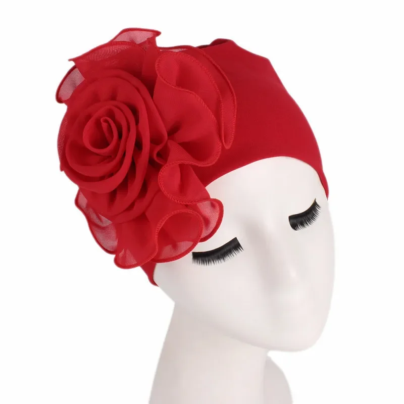 Top Trends: Helisopus 2024 Women New Large Flower Stretch Head Scarf Hat Ladies Elegant Fashion Hair Accessories Chemo Hat Turban Bandanas Shoppable Styles