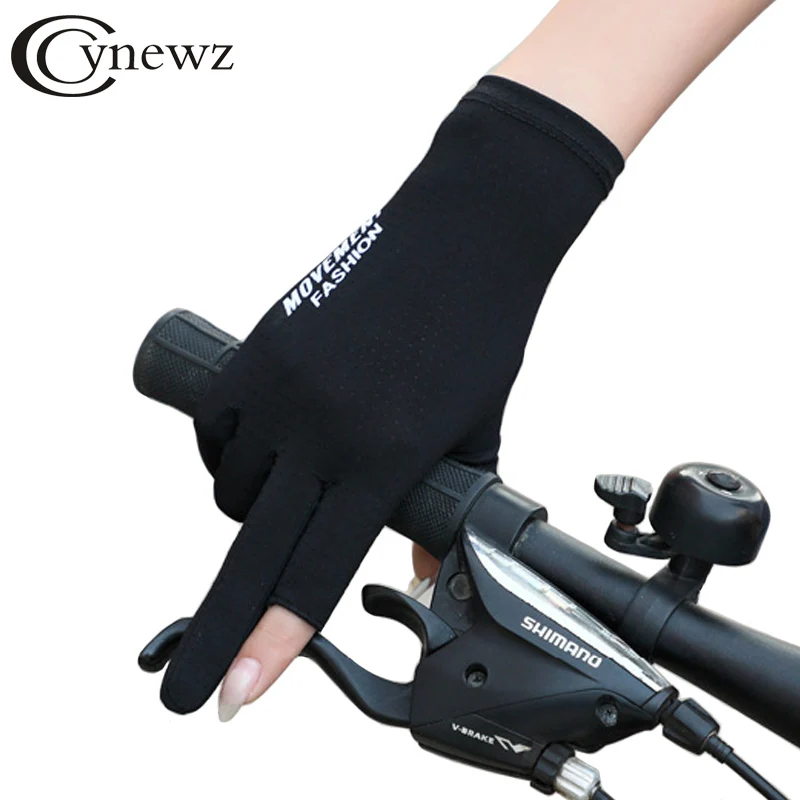 Top Trends: Summer Thin Women Cycling Gloves Ice Silk Mesh Breathable 2 Fingers Exposed Anti-uv Female Outdoor Sport Gloves Shoppable Styles