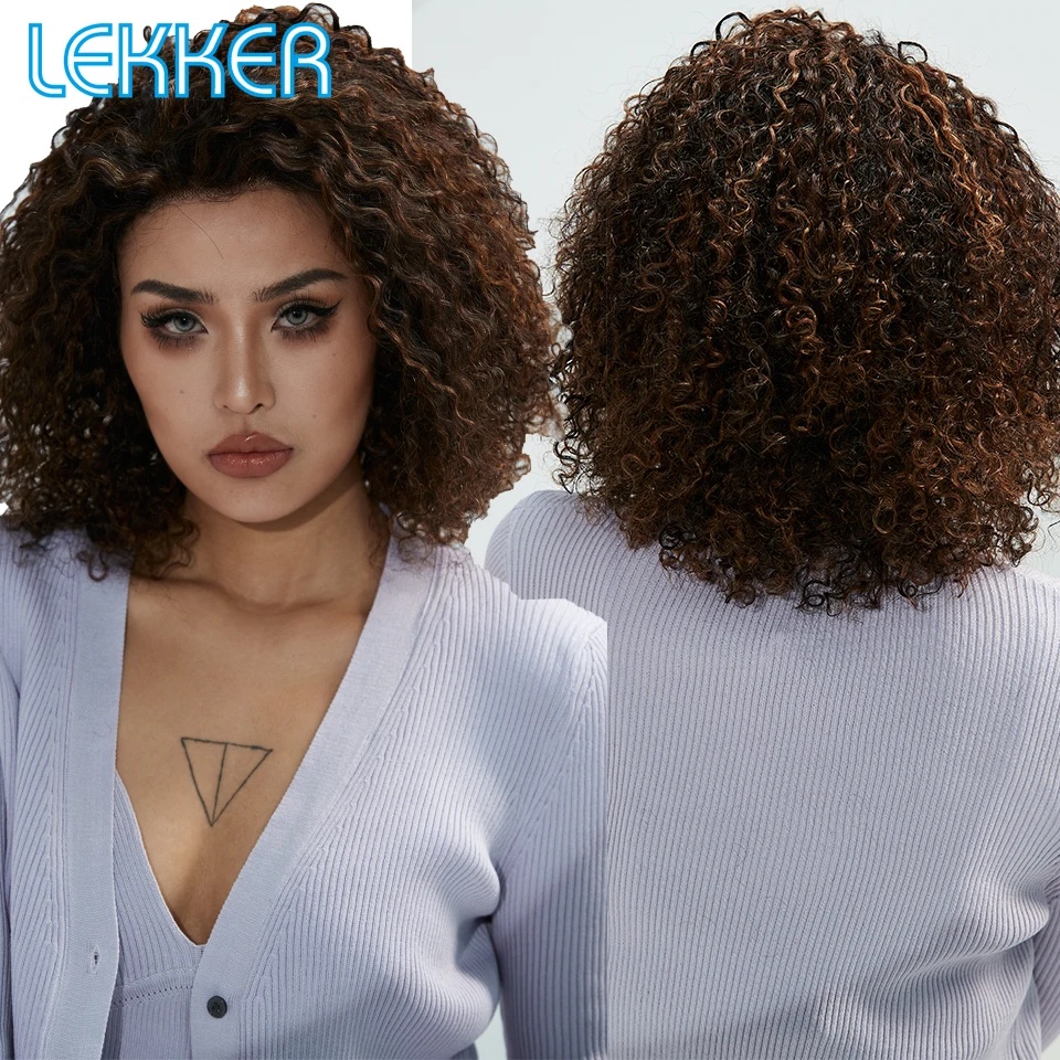 Top Trends: Lekker Wet Wavy Wigs Highlight Brown Kinky Curly Bob Lace Front Human Hair Wigs For Women Brazilian Remy Baby Hair Pre Plucked Shoppable Styles