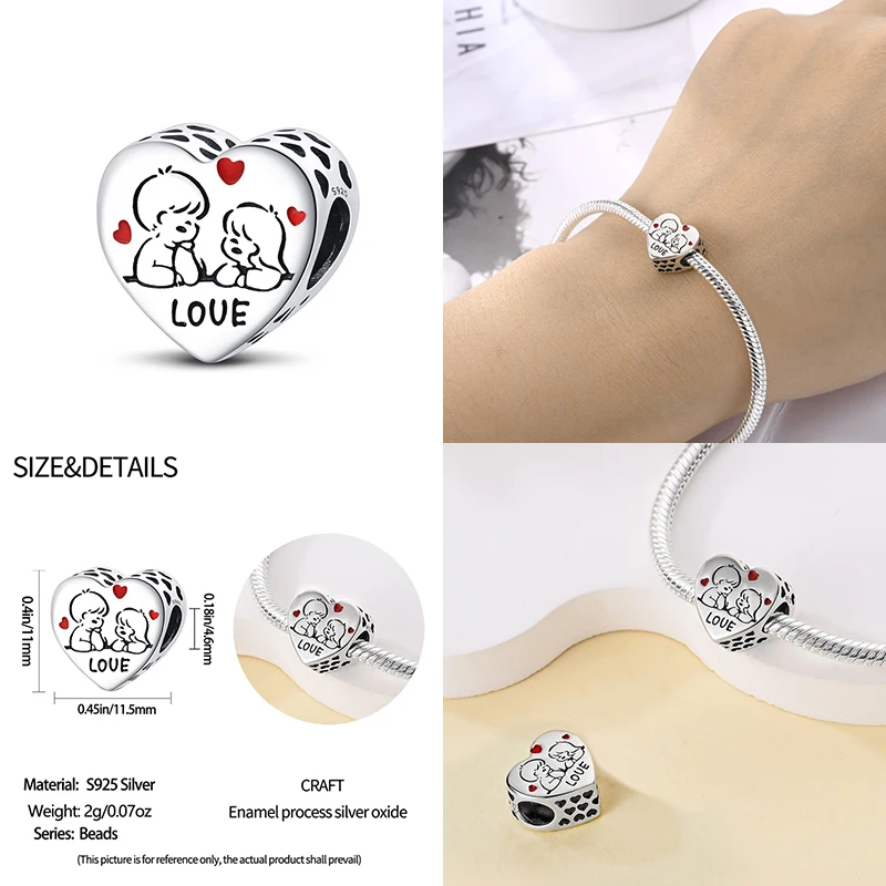 Top Trends: 2024 New In Heart Shaped Pattern Charm Beads Fits Pandora Original Bracelet Women 925 Silver Pendant Bead Jewelry Hot Sale Gift Shoppable Styles - Image 2