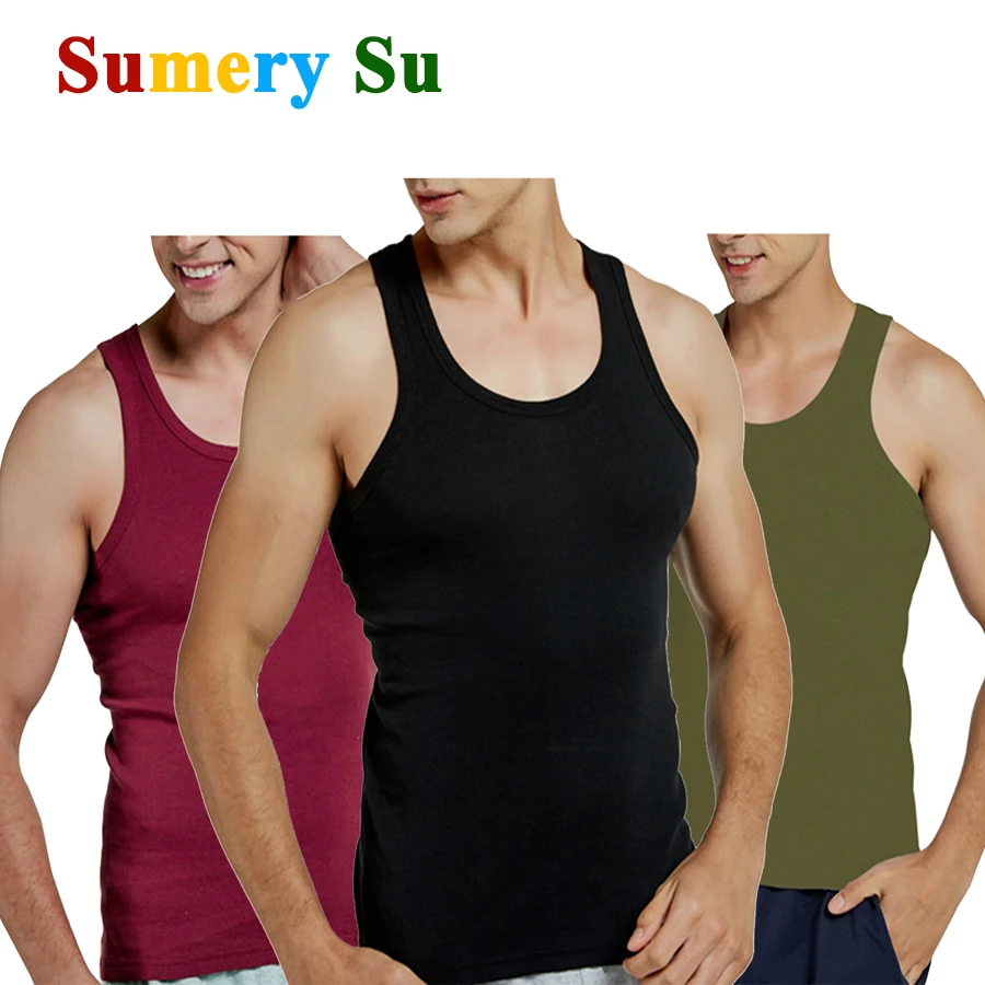 Top Trends: Tank Tops Men Cotton Running Vest Fitness Cool Summer Top Gym Sport Slim Colorful Casual Undershirt Male Gift 7 Colors Shoppable Styles