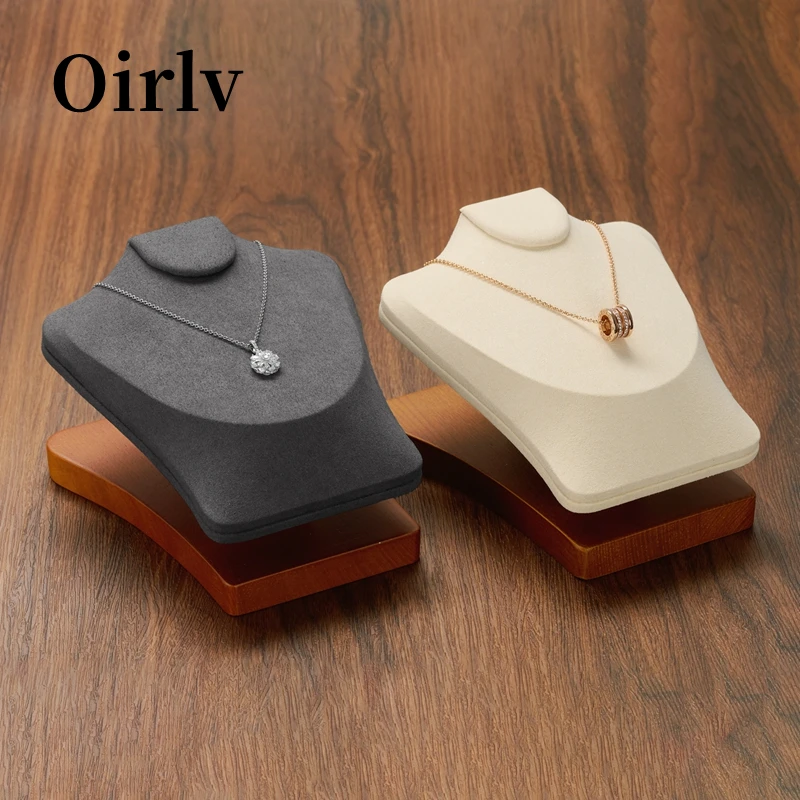 Top Trends: Oirlv Solid Wood Necklace Stand Watch Holder Wooden Jewelry Display Stand For Bracelet Ring Earrings Wooden Tray Jewelry Dispaly Shoppable Styles