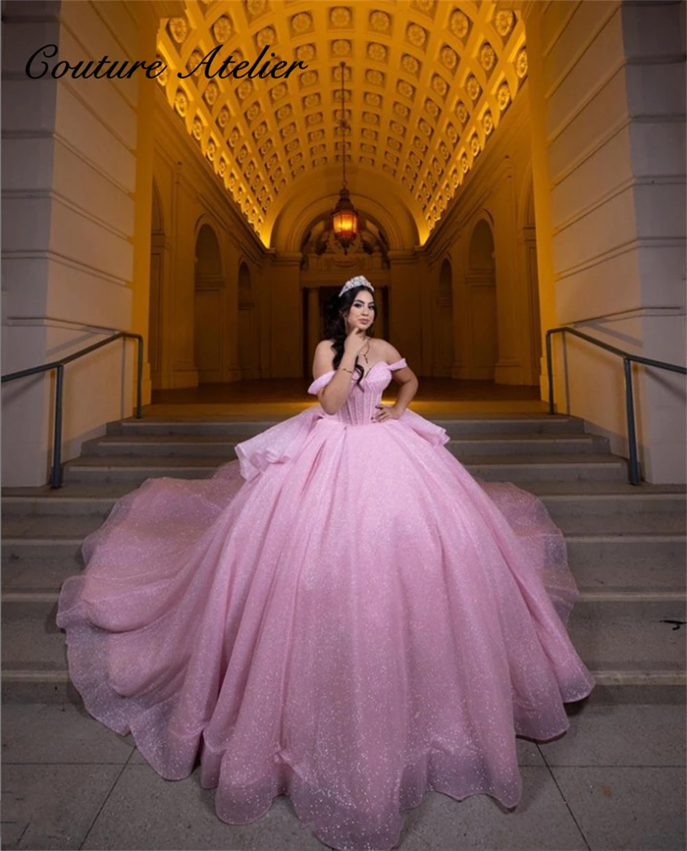 Top Trends: Corset Shinny Pink Off The Shoulder Quinceanera Dresses Ball Gown 2024 Sweetheart Ruffels Princess Sweet 16 Dresses Wedding Gown Shoppable Styles