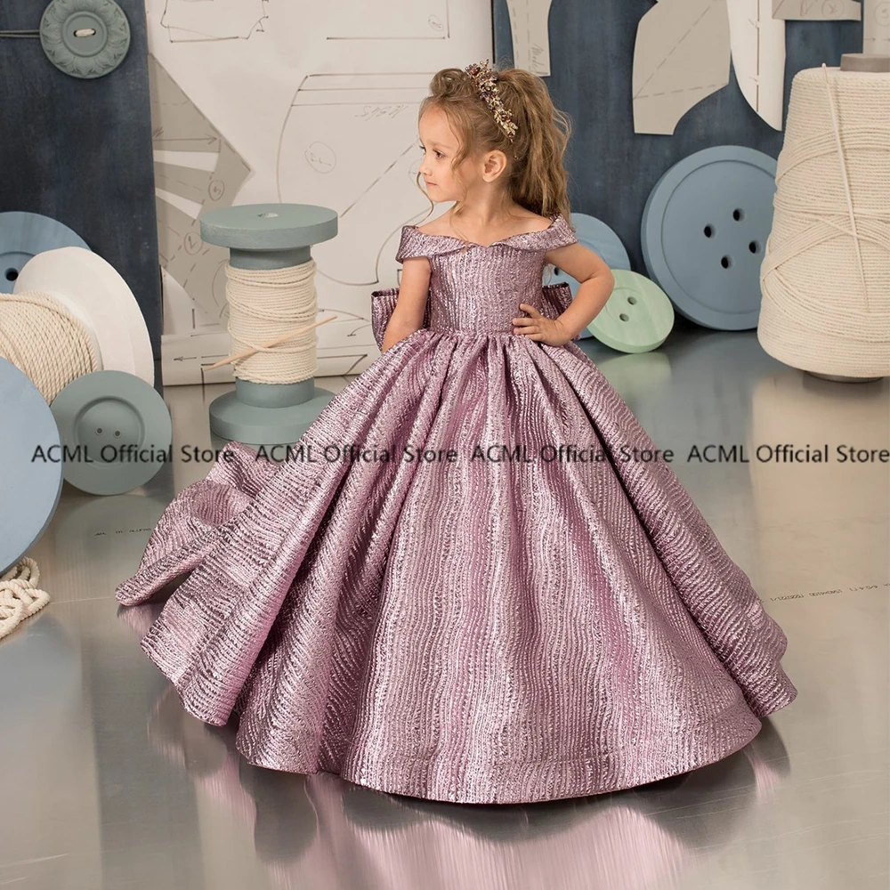 Top Trends: YIPEISHA Off The Shoulder A Line Flower Girl Dresses Communion Gowns 2023 New Arrive With Big Bow Chapel Train Vestidos De Niña Shoppable Styles - Image 6