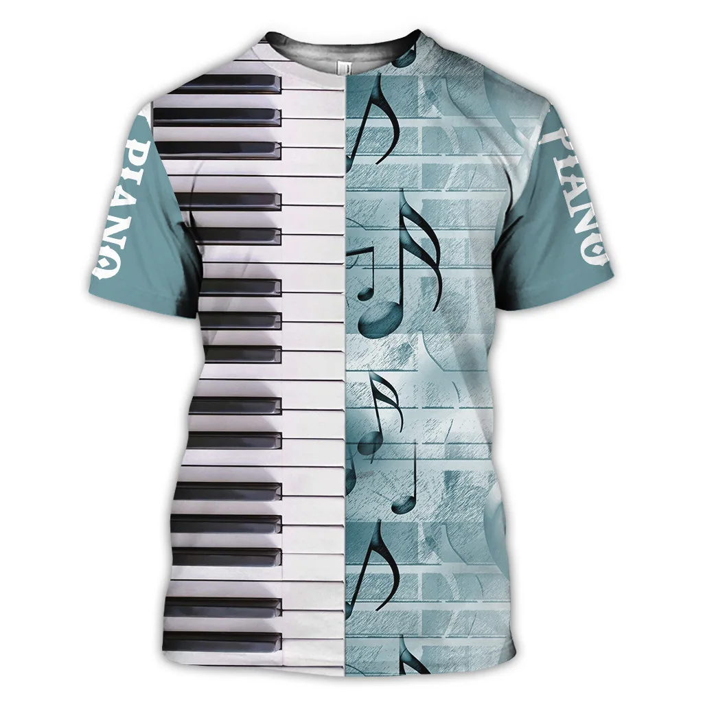 Top Trends: Summer Trend For Men Instrument Saxophone Graphic T-shirt Harajuku Piano Music Short Sleeve Hip Hop O Neck Vintage Casual Shirt Shoppable Styles - Image 6