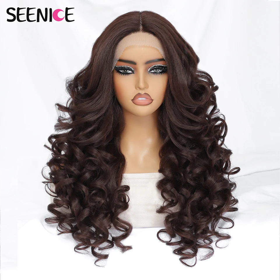 Top Trends: Black Brown Curly Wig Synthetic Lace Front Wigs For Women Glueless Blonde Orange Female Lace Wig Daily Use 13X4X1 Cosplay Hair Shoppable Styles