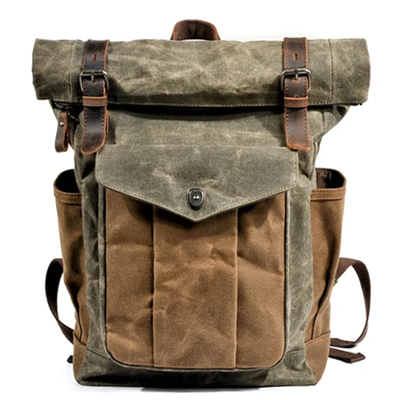 Top Trends: MUCHUAN Luxury Vintage Canvas Backpacks For Men Oil Wax Canvas Leather Travel Backpack Large Waterproof Daypacks Retro Bagpack Shoppable Styles