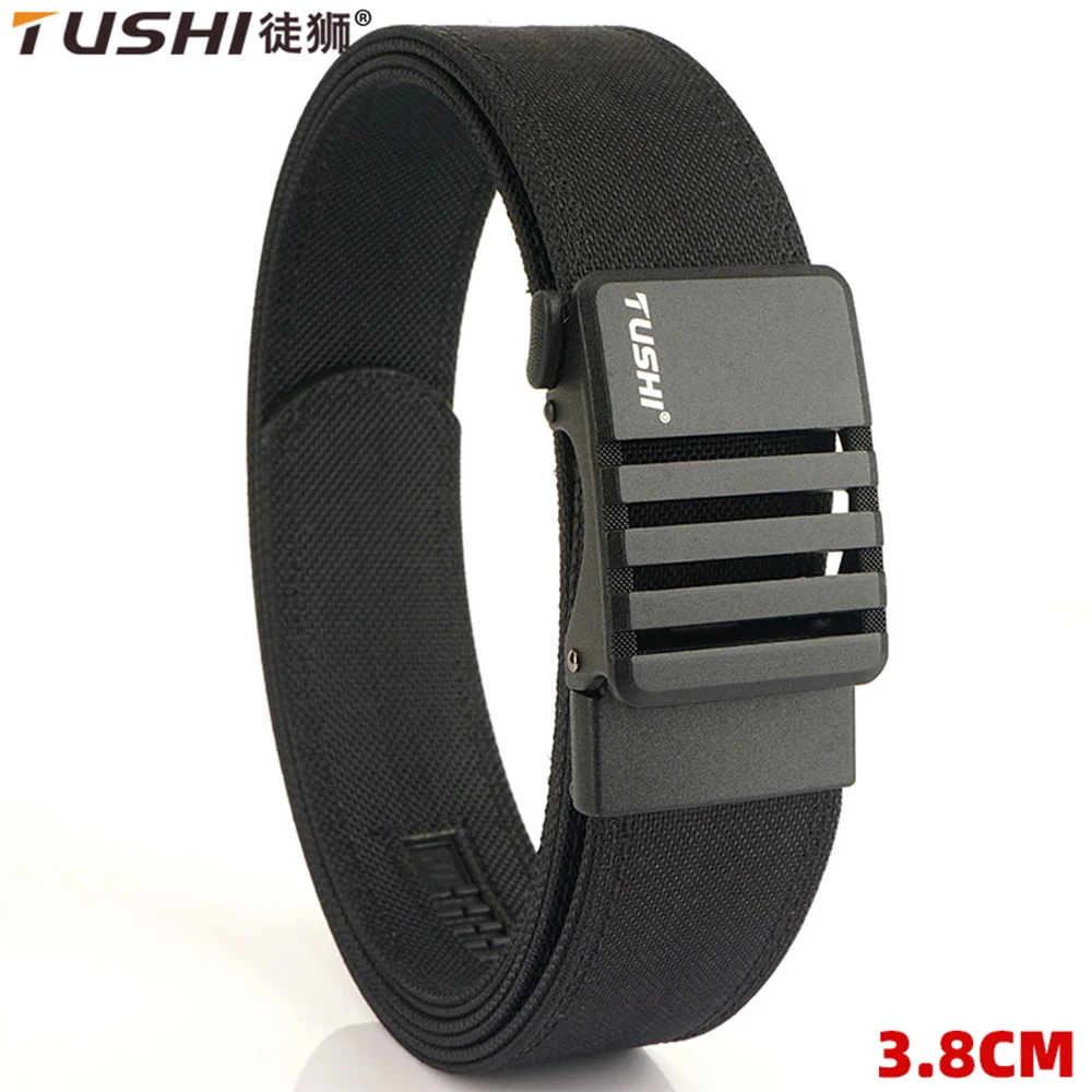 Top Trends: TUSHI New 1100D Nylon Hard Tactical Belt For Men Metal Automatic Buckle IPSC Gun Belt Military Belt Outdoor Sports Girdle Male Shoppable Styles