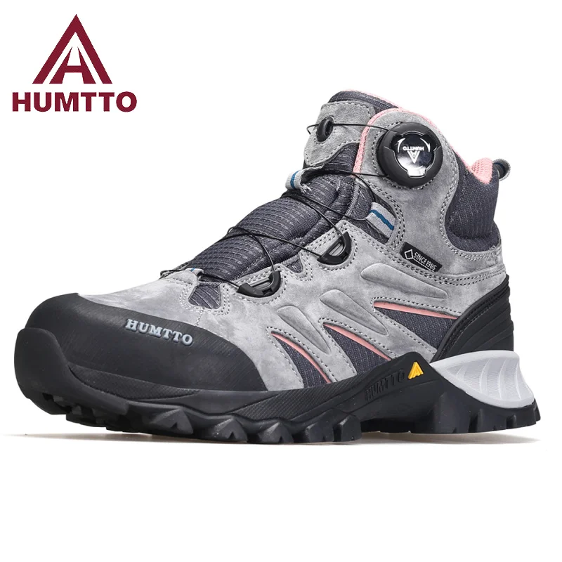 Top Trends: HUMTTO Leather Waterproof Boots For Women Luxury Designer Hiking Shoes Outdoor Climbing Trekking Sneakers Womens Ankle Boots Shoppable Styles