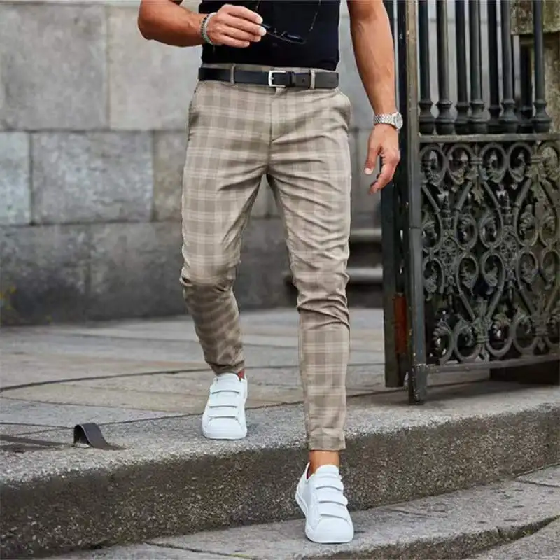 Top Trends: Summer And Autumn New Men's Casual Pants Brand High Quality Suit Pants Stripe Outdoor Trend Versatile Nine Piece Pants For Men Shoppable Styles