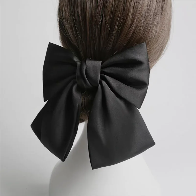 Top Trends: New Oversized Bow Knot Hairgrips Satin Barrette Hair Clip Ponytail Women Elegant Headwear Hairpins Red White Hair Acessories Shoppable Styles