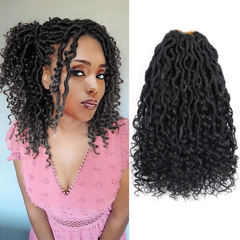 Top Trends: 10 14 18 Inch Goddess Locs Crochet Hair River Locs Pre Looped Boho Hippie Crochet Hair For Black Women Shoppable Styles