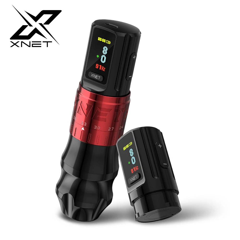 Top Trends: XNET Bestia Professional Wireless Tattoo Machine Pen Adjustable Stroke 2.4-4.2mm OLED Display 2400mAh Battery For Tattoo Artists Shoppable Styles