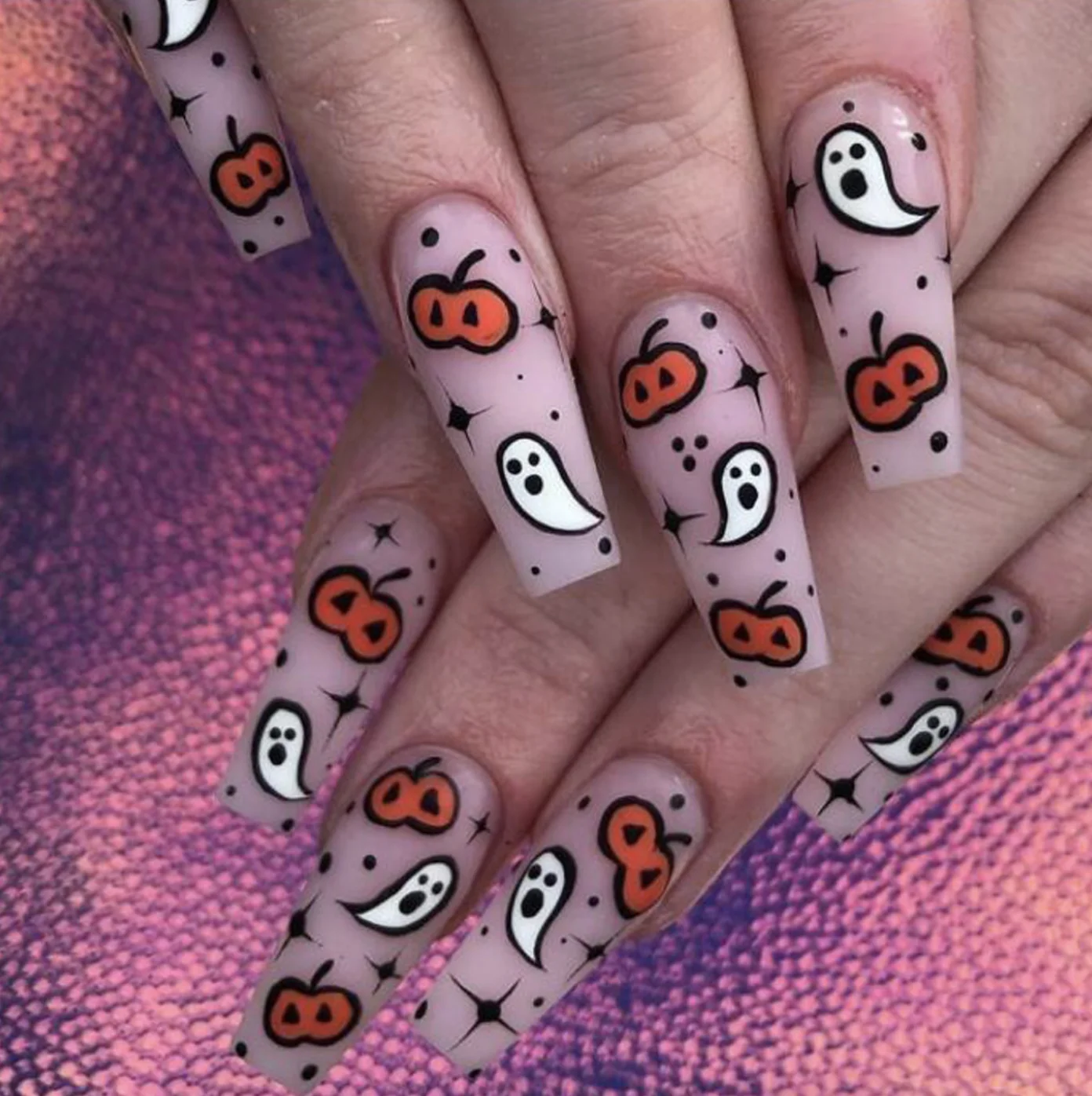 Top Trends: Factory Outlet-Super Long Halloween Nail Art Christmas Fake Nails With Glue Girl Snowflake Coffin False Nail Art Press On Cheap Shoppable Styles