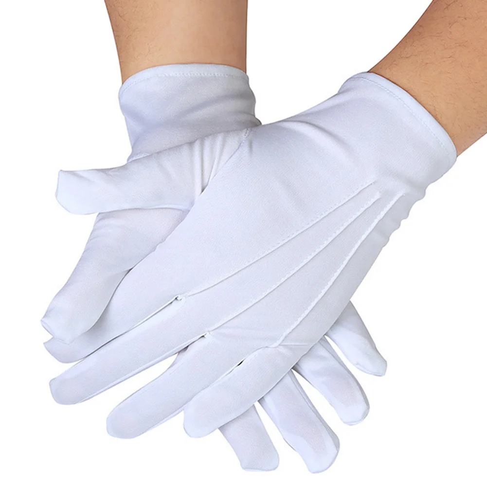 Top Trends: Three-Gluten Gloves Polyester Gloves White Celebration Restaurant Waiter Gloves Halloween Christmas Jewelry Performance Shoppable Styles