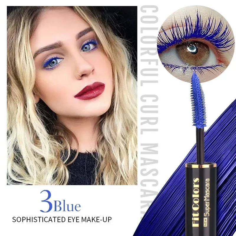 Top Trends: Waterproof Mascara Eyelashes Extension Thick Curling Non-smudge Quick Dry Long-lasting Blue Purple White Colorful Mascara Makeup Shoppable Styles - Image 5