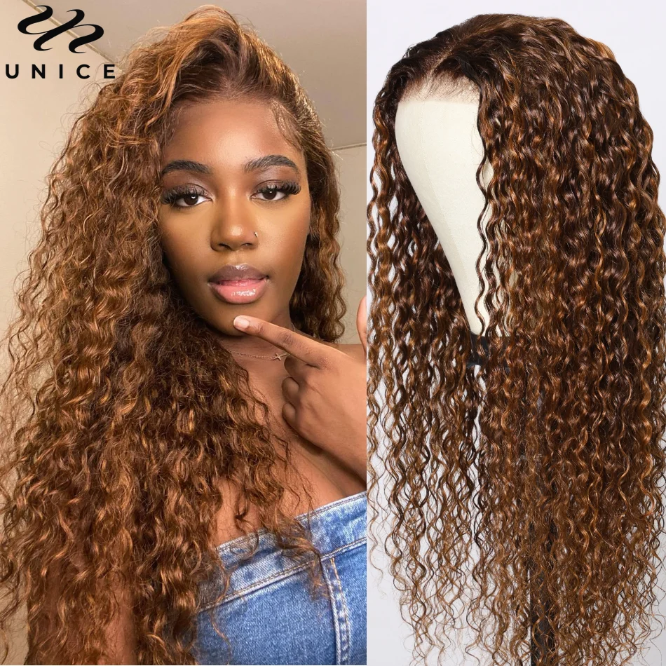 Top Trends: UNice Hair P430 Mixed Brown Water Wave Wig Pre Everything 13x4 Lace Frontal Wig Human Hair Pre Cut Pre Bleached Wear Go Wigs Shoppable Styles - Image 2