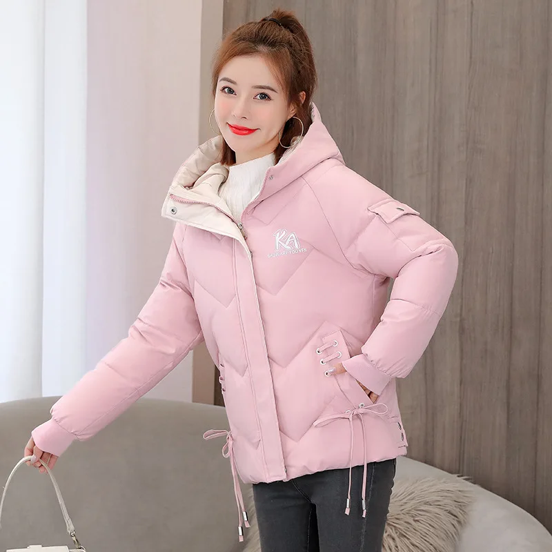 Top Trends: Hooded Thick Warm Coats Fashion Female Letters Print Jacket Women&#039;s Cotton Padded Parka Outerwear 2021 New Parkas Winter Jackets Shoppable Styles