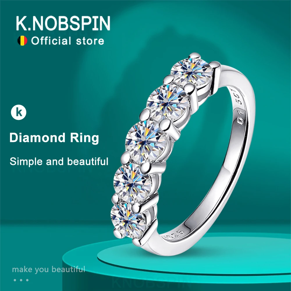 Top Trends: KNOBSPIN D Color 4mm Moissanite Diamond Rings For Women Classic Match Wedding Eternity Band With GRA S925 Sterling Silver Ring Shoppable Styles