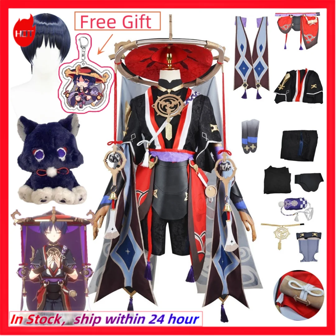 Top Trends: Game Genshin Scaramouche Cosplay Kunikuzushi Costume Uniform Suits Halloween Carnival Party Clothes Shoppable Styles