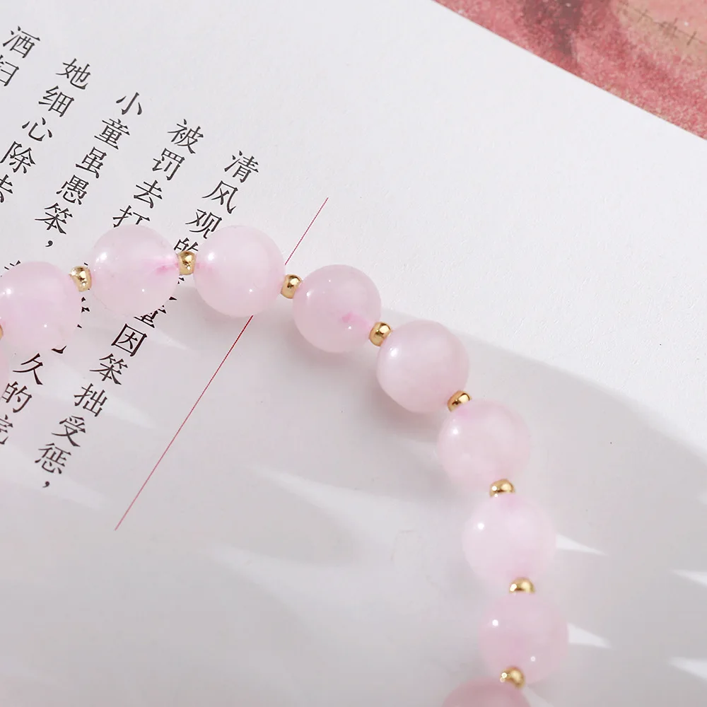 Top Trends: Ruifan 8mm Pink Natural Rose Quartz Beaded Strand Bracelets For Women Female Zirconia Flower Fine Jewelry Wholesale YBR836 Shoppable Styles - Image 4