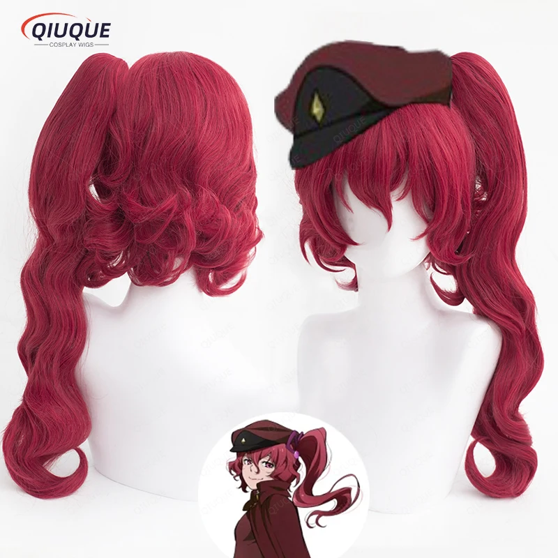 Top Trends: Anime Bungo Stray Dogs Season 4 Teruko Okura Cosplay Wig Red Ponytail Heat Resistant Synthetic Hair Halloween Wigs + Wig Cap Shoppable Styles