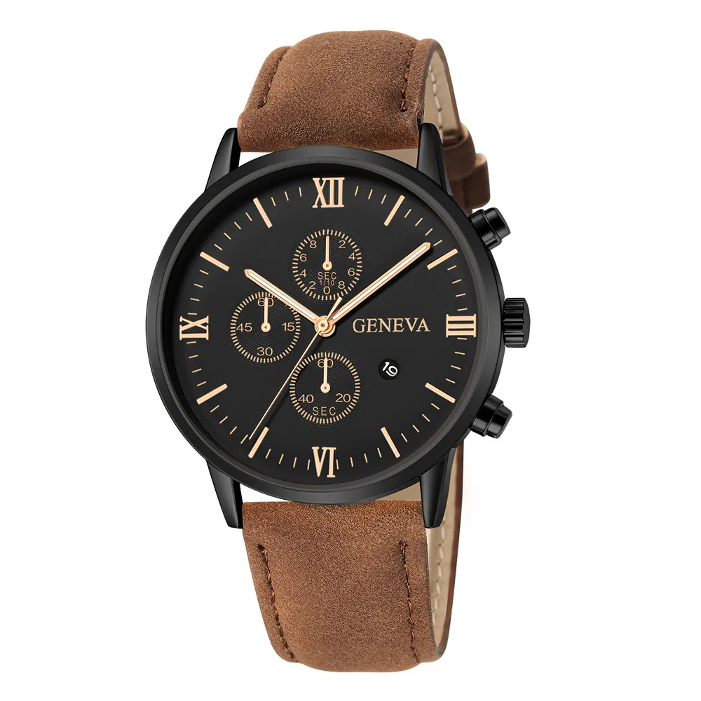 Top Trends: 2022 Men's Casual Fashion Business Sports Watch Geneva Leather Strap Calendar Quartz Watch Shipment Relj Hombre Montre Homme Shoppable Styles - Image 5