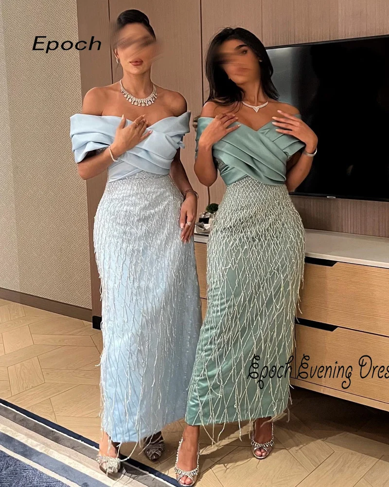 Top Trends: Epoch Formal Evening Dress فساتين سهره سعودي Trumpet Luxury Sequined Off The Shoulder Ankle-Length Women Sexy Cocktail Prom Gown Shoppable Styles