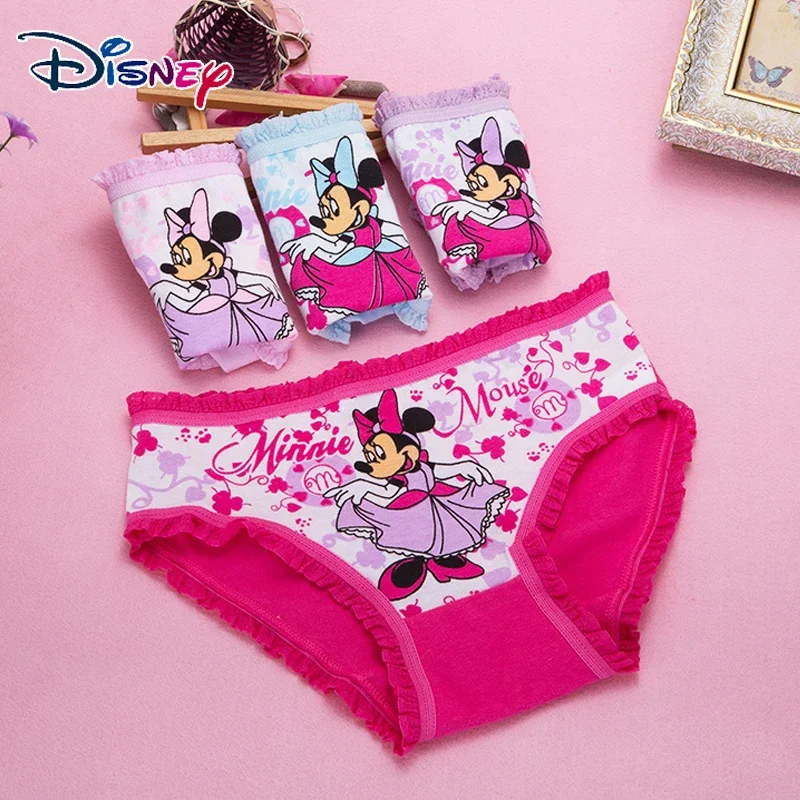 Top Trends: 4pcs / set Disney Girls Cartoon Mickey Mouse Underpants 2-10years Old Children Classic Pop Pure Cotton Boxers Minnie Birthday Gift Shoppable Styles