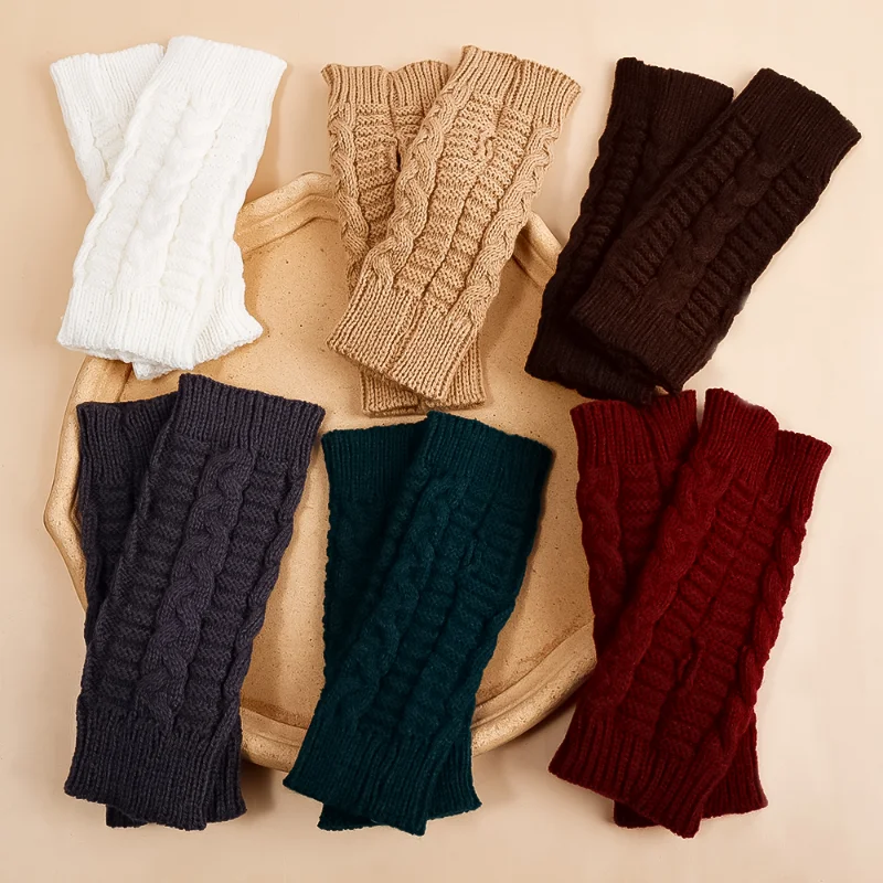 Top Trends: New Long Fingerless Knitted Gloves Women‘s Mitten Winter Arm Warmer Arm Sleeve Casual Soft Girls Goth Clothes Punk Gothic Glove Shoppable Styles - Image 4