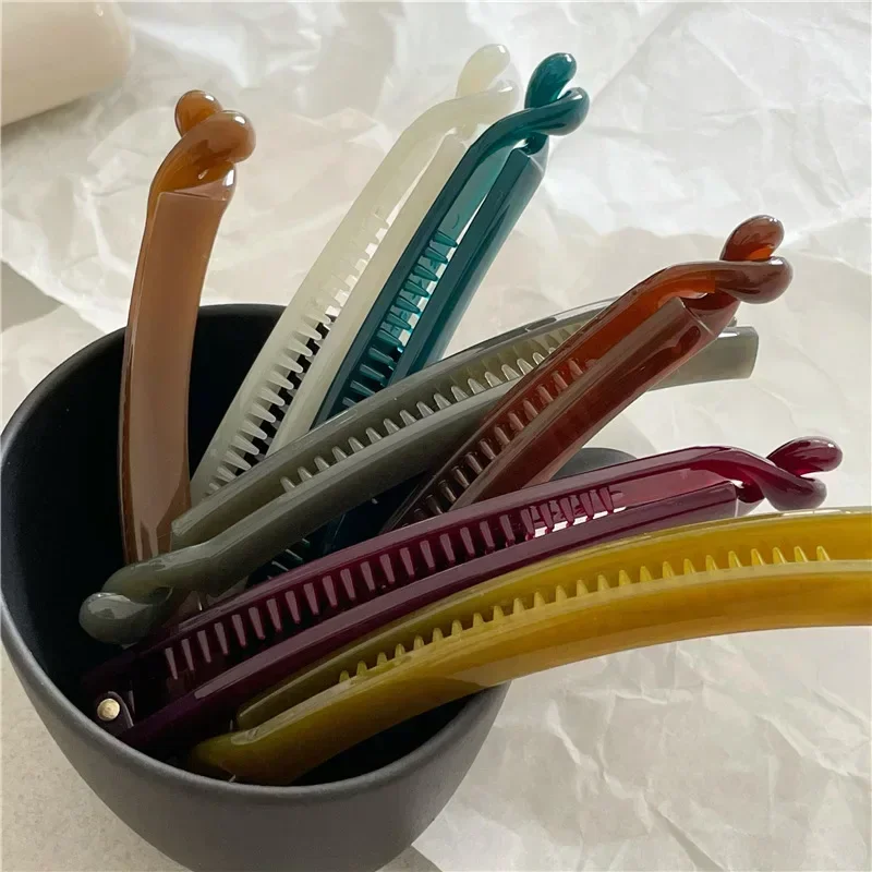 Top Trends: Cute Solid Banana Hair Claw Clips For Women Girls Hairpin Headband For No Hurt To Hair Accessories Headwear Ornament Shoppable Styles