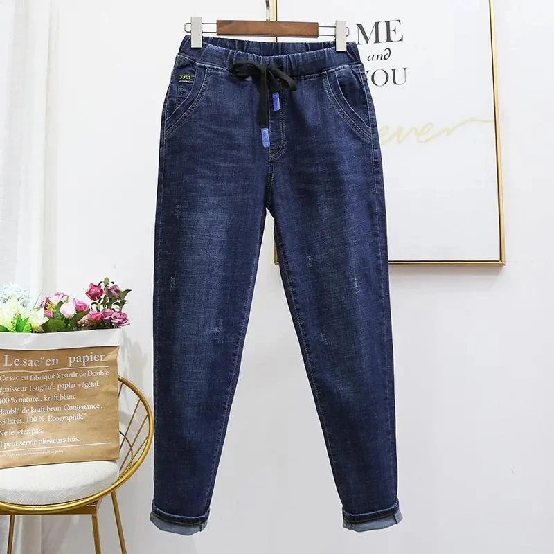 Top Trends: Oversize 100kg Baggy Jeans Women Elastic High Waist Harem Vaqueros Casual Jogger Denim Pants 2023 Ankle Length Cowboy Pantalones Shoppable Styles - Image 3