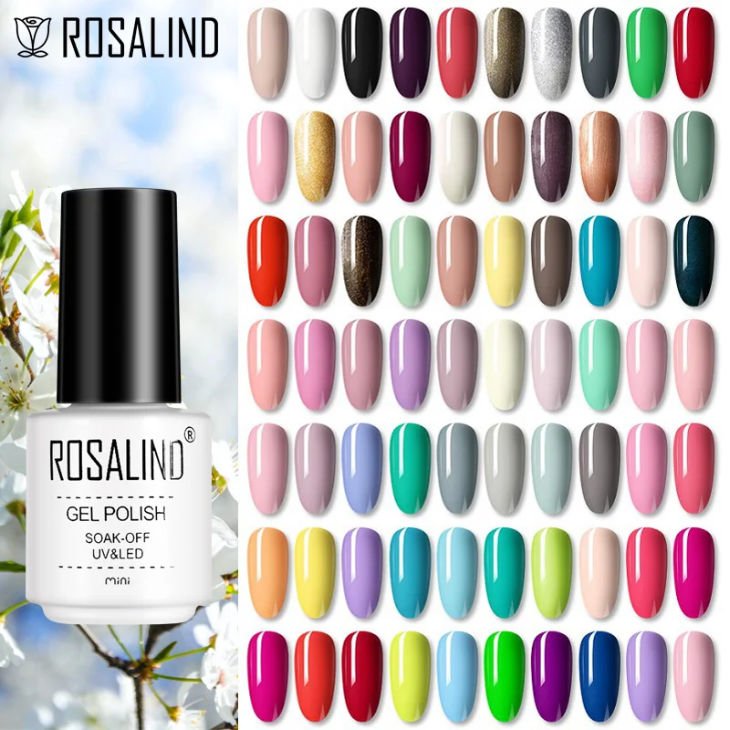 Top Trends: ROSALIND Pure Color Nail Gel Polish Macaron Hybrid Varnish Semi Permanent Nail Art Design Soak Off Top Base UV Gel Nail Polish Shoppable Styles